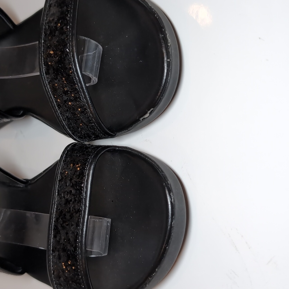 Cole Haan Korban Leather Glitter Sandals Wide Straps Adjustable Ankle Platform - Picture 6 of 11